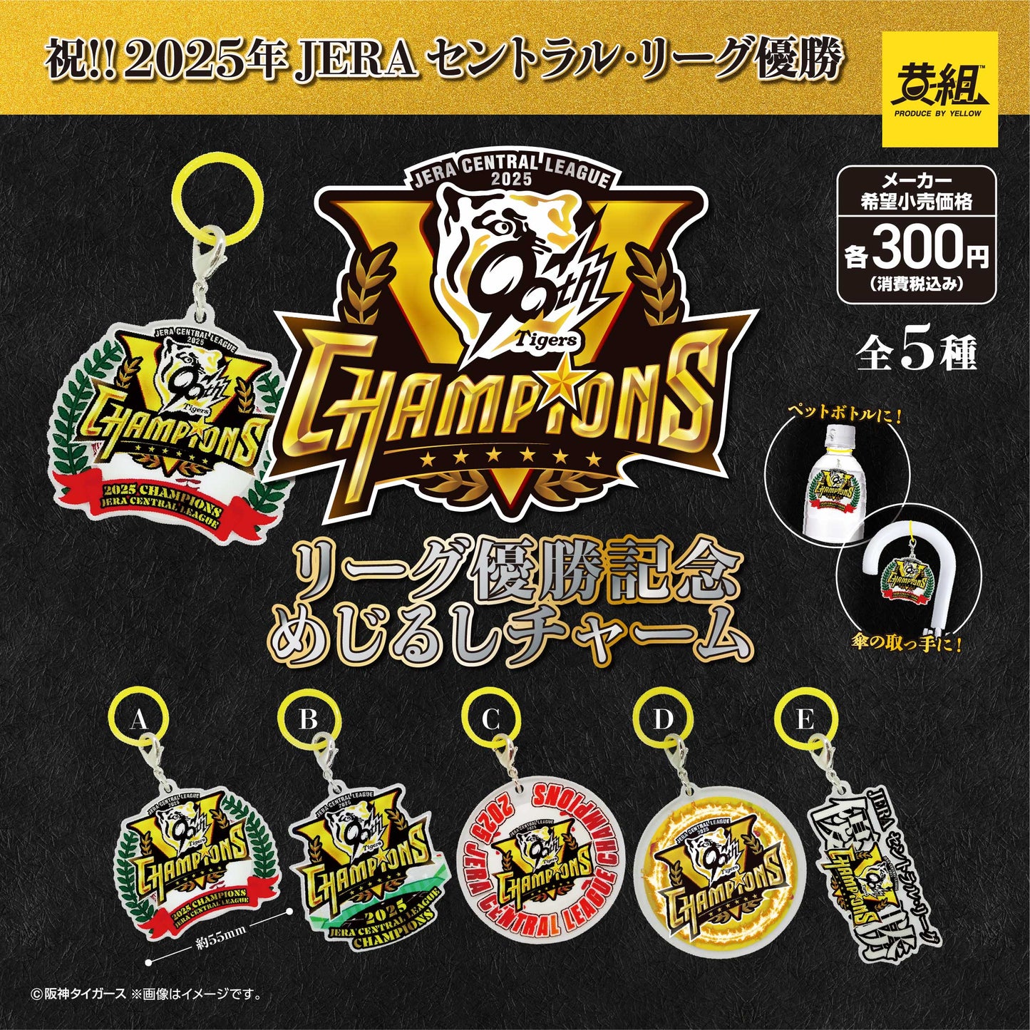 阪神タイガース JERA セントラル・リーグ優勝記念めじるしチャーム(全5種・ランダム)