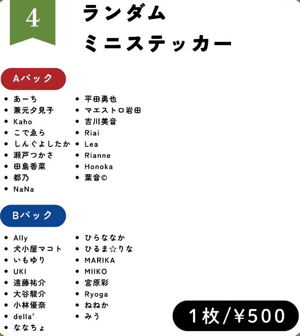 ランダムミニステッカー（Bパック）